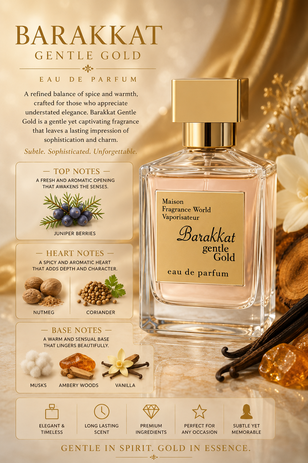 Barakkat Gentle Gold - Fragrance World - 100ml