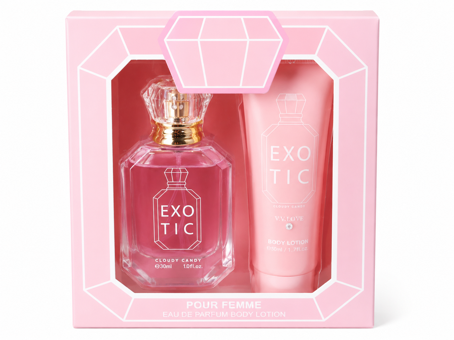 Exotic Cloudy Candy - V.V. Love - 30ml parfume and 50ml hand lotion.