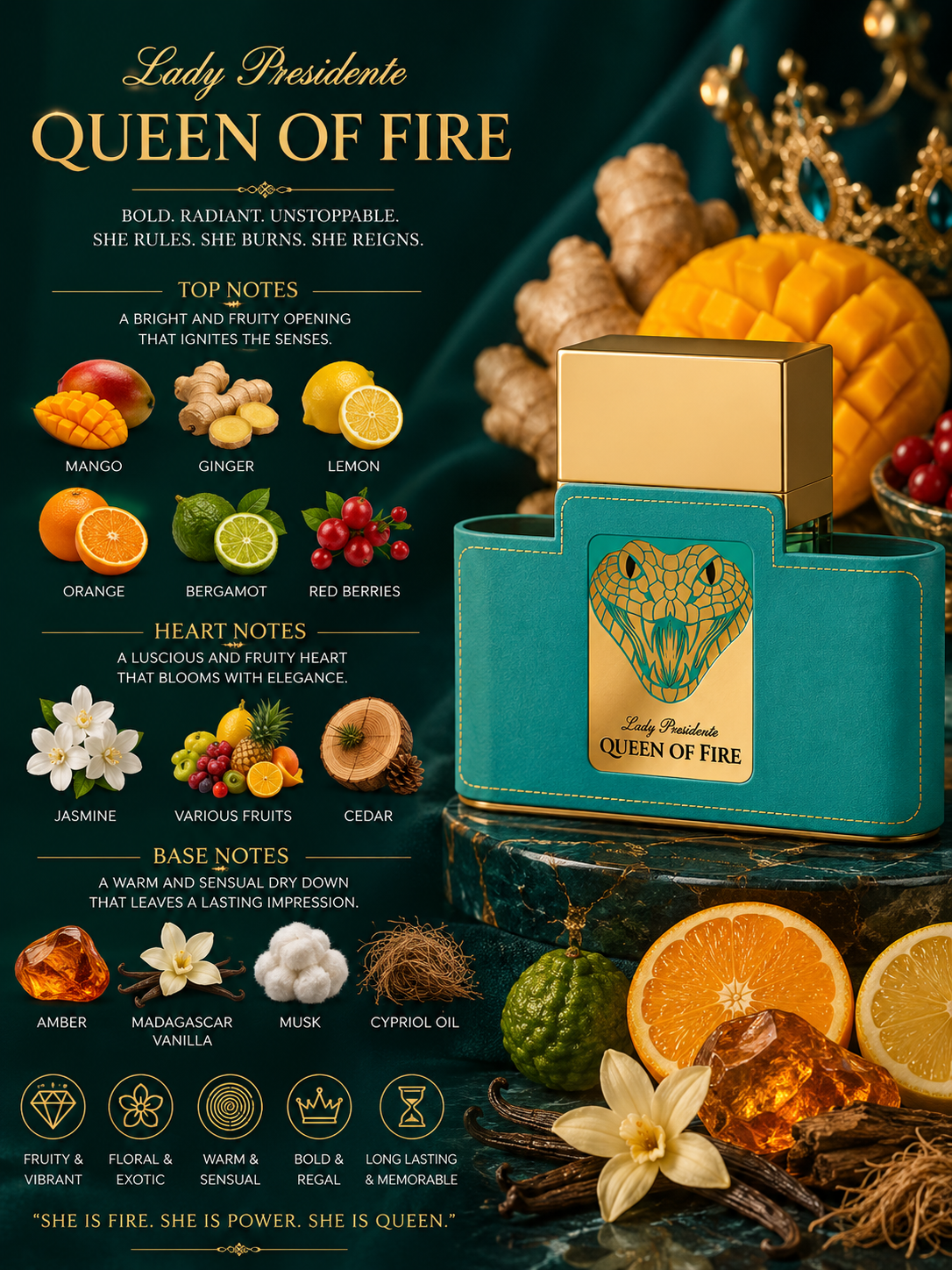 Lady Presidente Queen of Fire EDP - Emper - 80ml