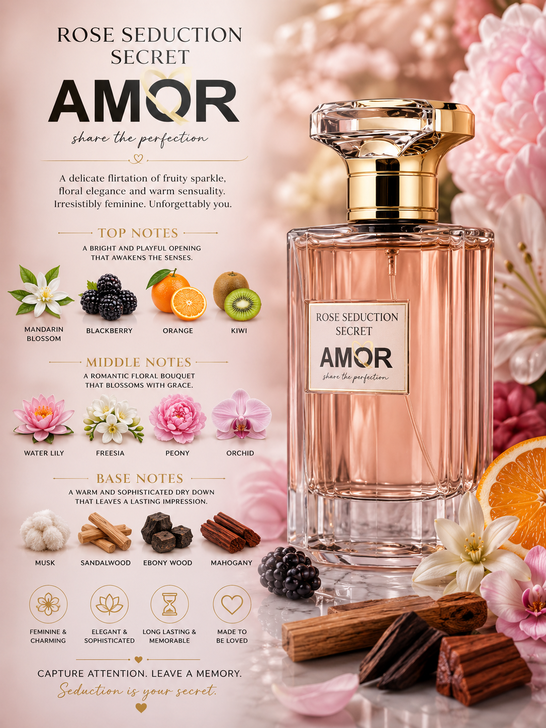 Rose Seduction Secret Amor EDP - Fragrance World - 100ml
