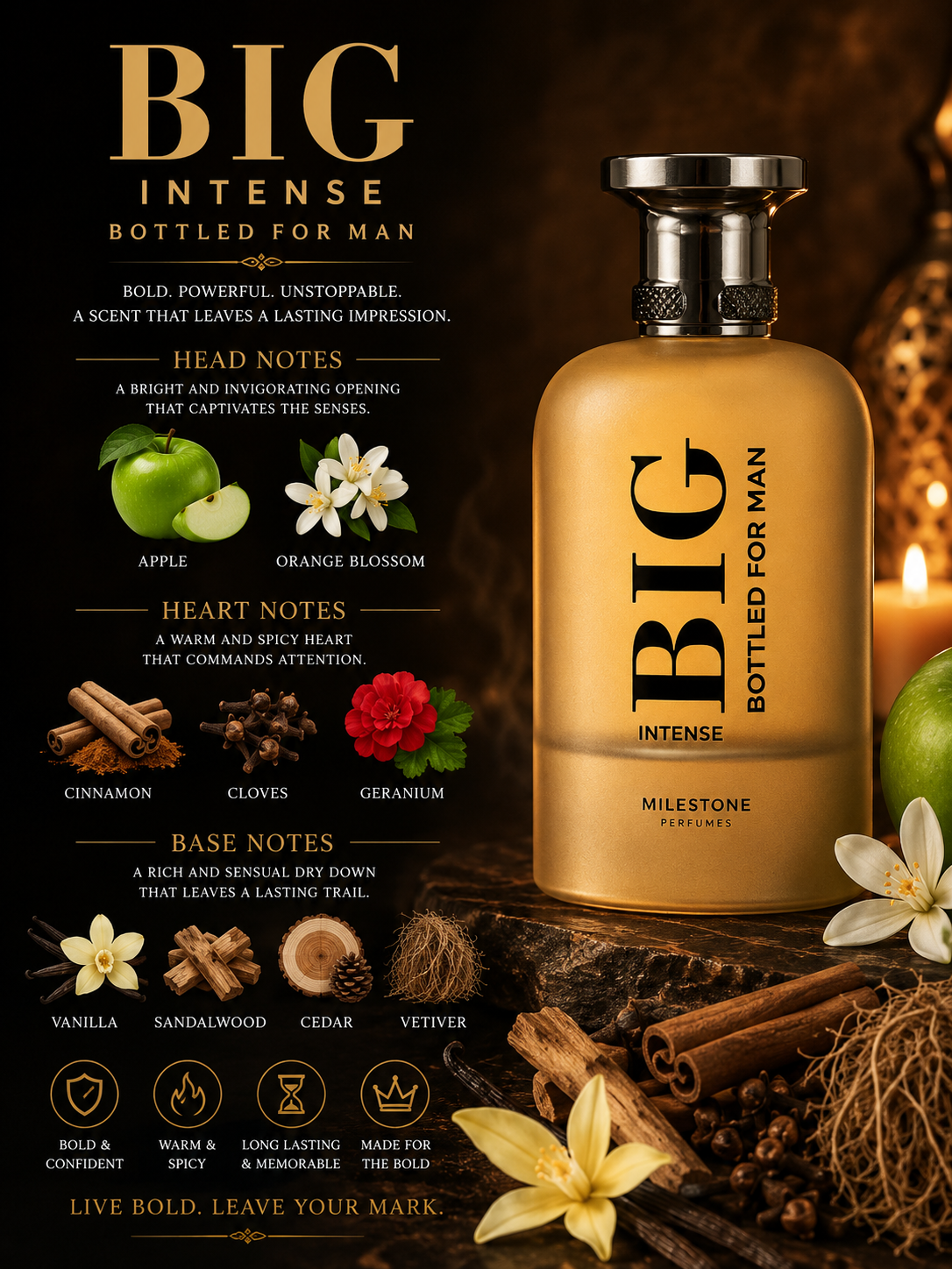 Big Intense Bottled For Man EDP - Milestone - 100ml