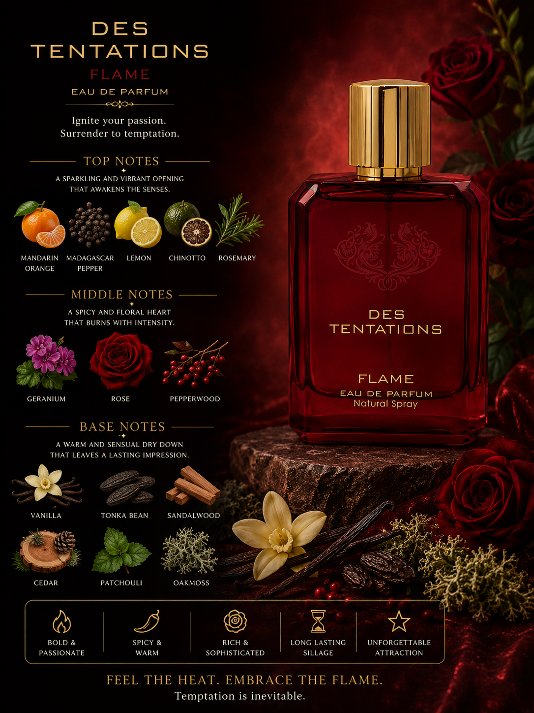 Des Tentations Flame EDP - Fragrance World - 100ml