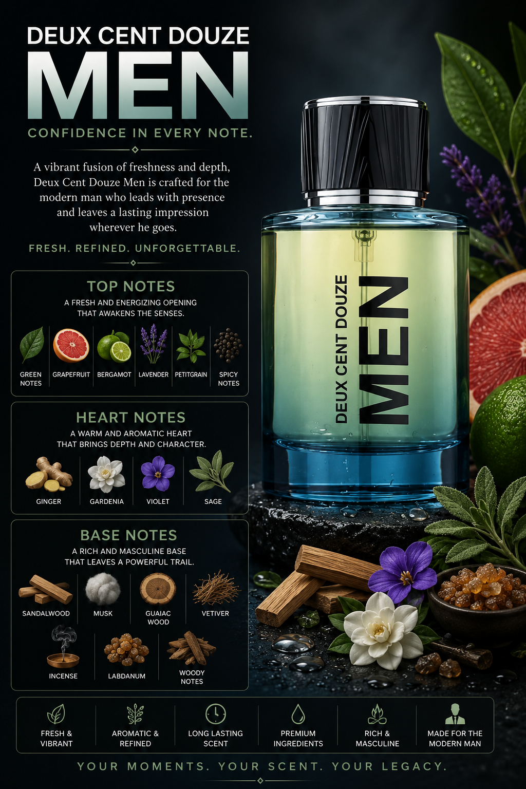Deux Cent Douze Men - Fragrance World - 100ml